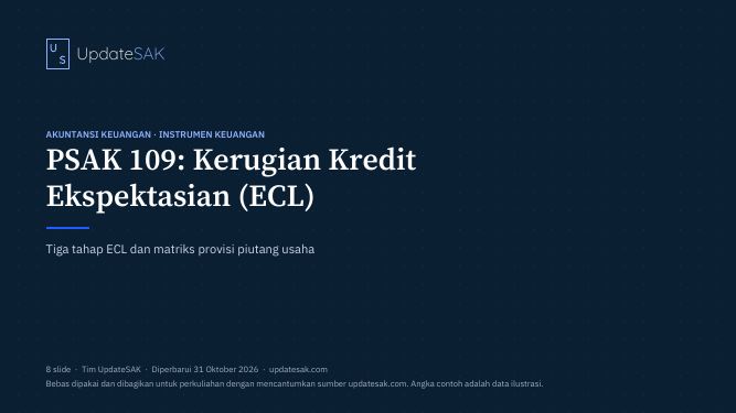 Slide sampul PSAK 109 Kerugian Kredit Ekspektasian dan Matriks Provisi